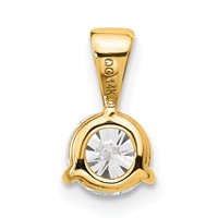 14K Yellow Gold 0.75 Carat Lab Grown Diamond VS SI+ G+ Three Prong Complete Solitaire Pendant view 3