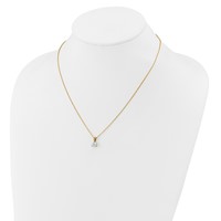 14K Yellow Gold 0.88 Carat Lab Grown Diamond VS SI+ G+ Three Prong Complete Solitaire Pendant Necklace, 18" view 3