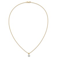 14K Yellow Gold 0.88 Carat Lab Grown Diamond VS SI+ G+ Three Prong Complete Solitaire Pendant Necklace, 18" view 4