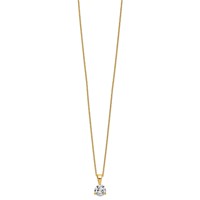 14K Yellow Gold 1 Carat Lab Grown Diamond VS SI+ G+ Three Prong Complete Solitaire Pendant Necklace, 18" view 2