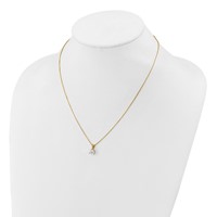14K Yellow Gold 1 Carat Lab Grown Diamond VS SI+ G+ Three Prong Complete Solitaire Pendant Necklace, 18" view 3