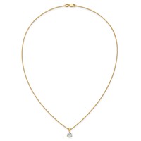 14K Yellow Gold 1 Carat Lab Grown Diamond VS SI+ G+ Three Prong Complete Solitaire Pendant Necklace, 18" view 4