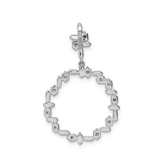 White Alloy CZ Fancy Circle Pendant