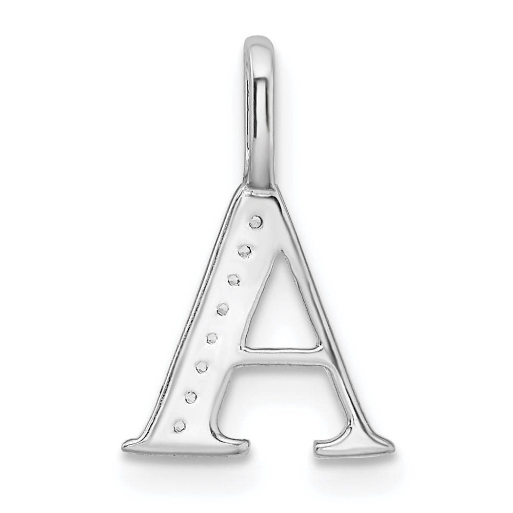 14K White Gold Diamond Letter A Initial Pendant (PM8365A-002-WA)