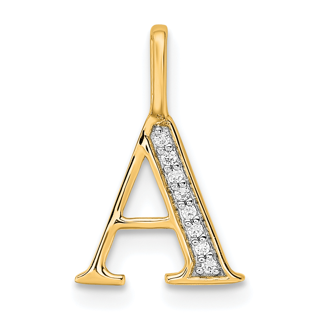 14K Diamond Letter A Initial Pendant (PM8365A-002-YA)