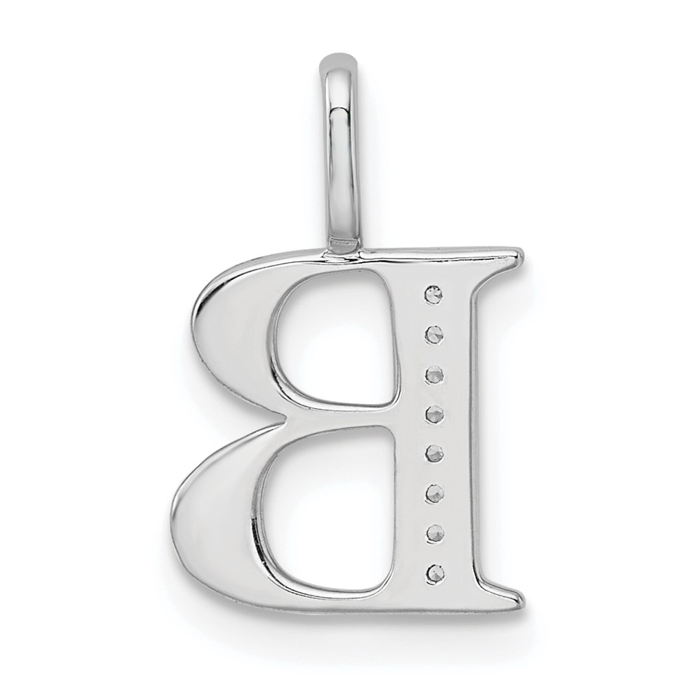 14K White Gold Diamond Letter B Initial Pendant (PM8365B-002-WA)
