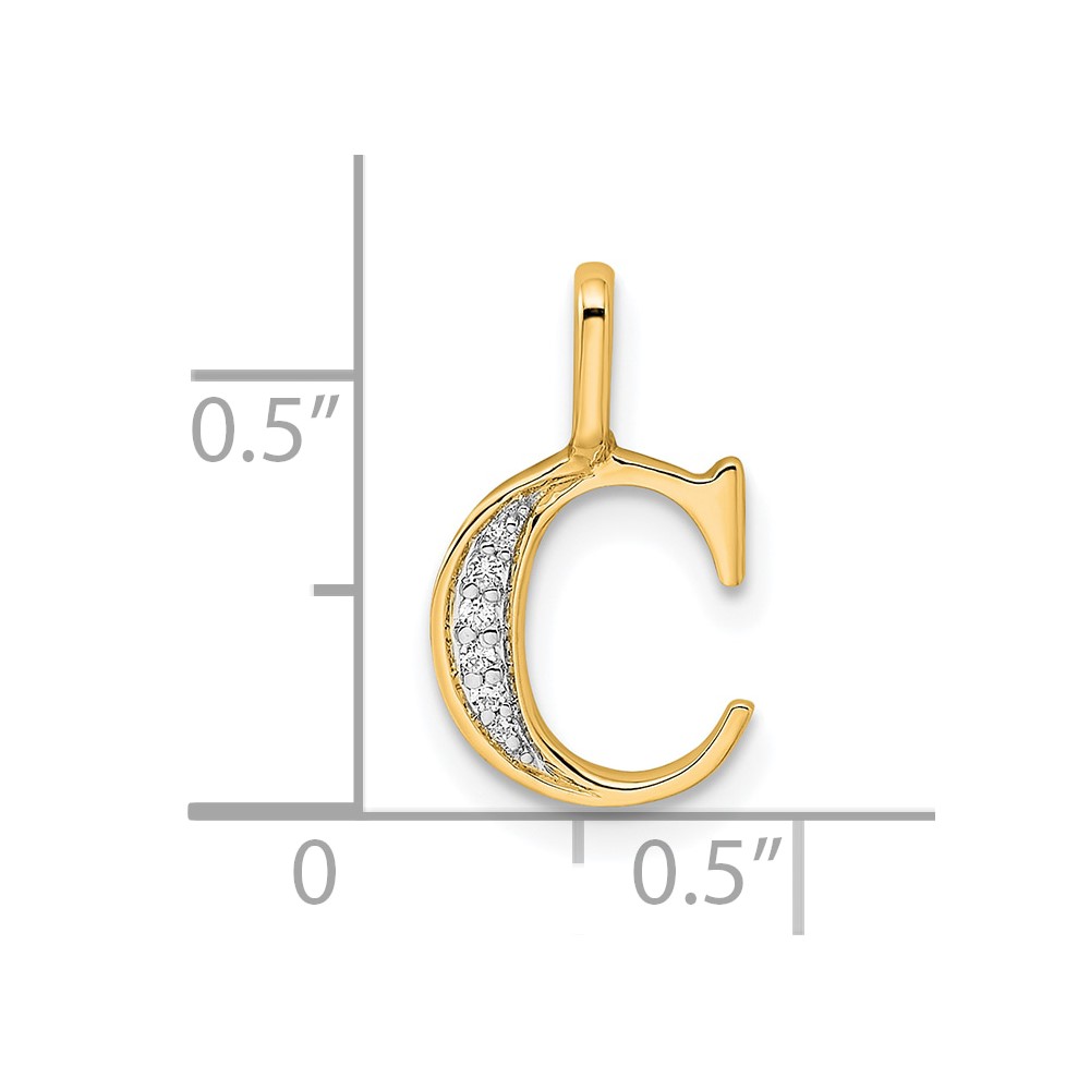 14k Diamond Letter C Initial Pendant (PM8365C-002-YA)