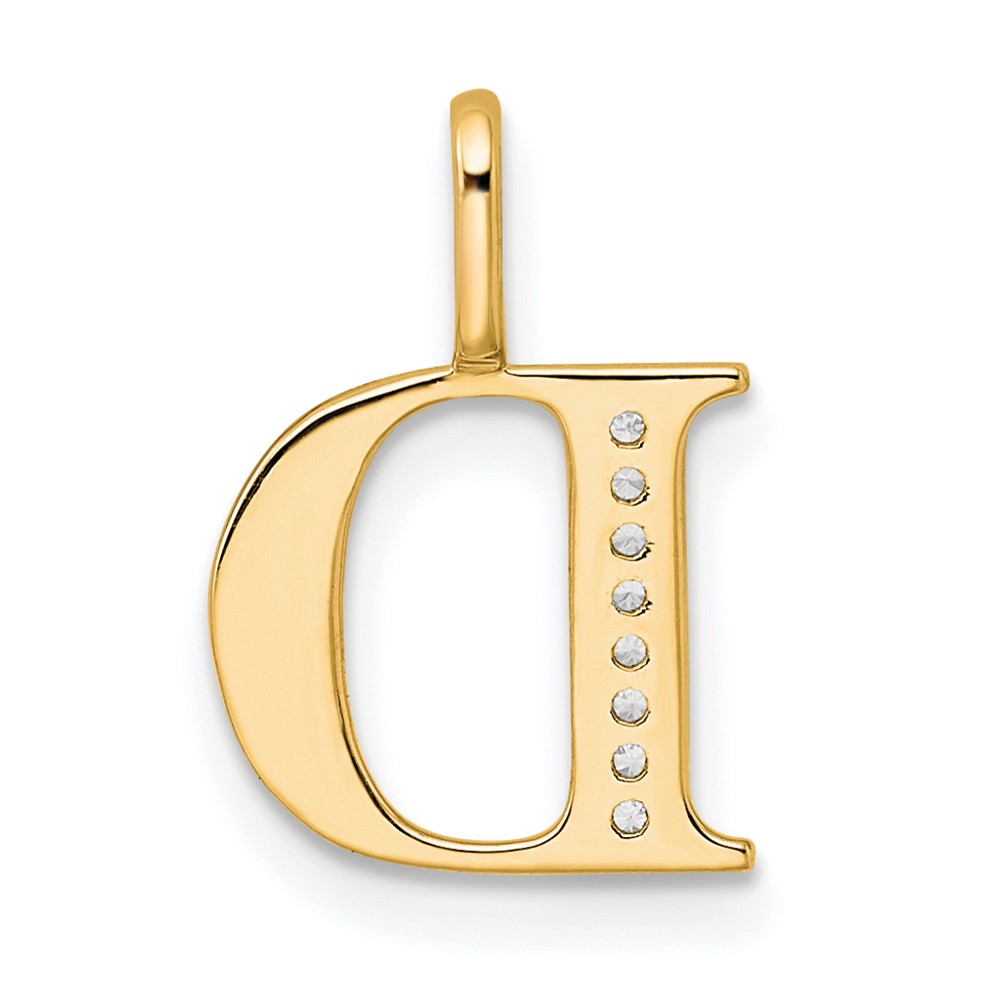 14K Diamond Letter D Initial Pendant (PM8365D-003-YA)