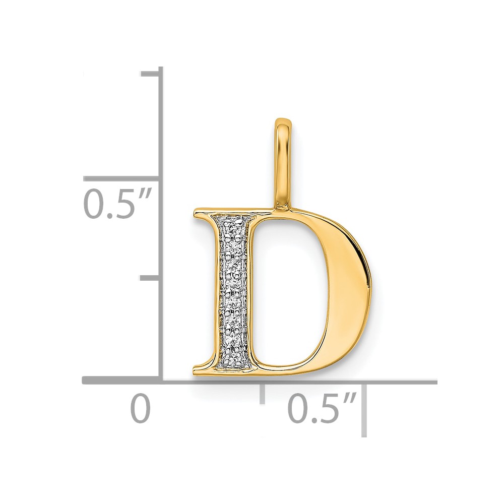 14K Diamond Letter D Initial Pendant (PM8365D-003-YA)