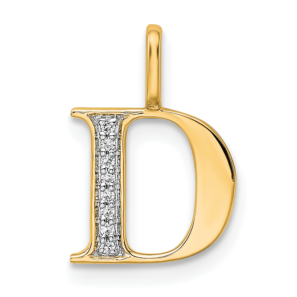 14K Diamond Letter D Initial Pendant (PM8365D-003-YA)