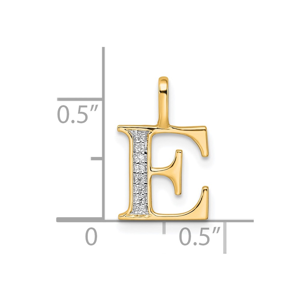 10K Diamond Letter E Initial Pendant (PM8365E-003-1YA)