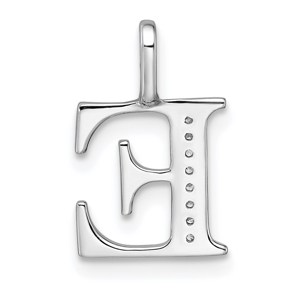14K White Gold Diamond Letter E Initial Pendant (PM8365E-003-WA)