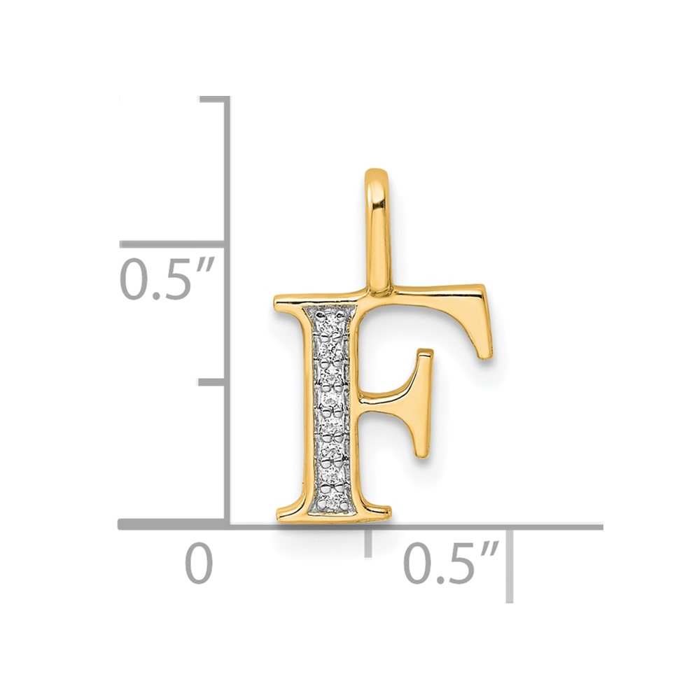 10K Diamond Letter F Initial Pendant (PM8365F-003-1YA)