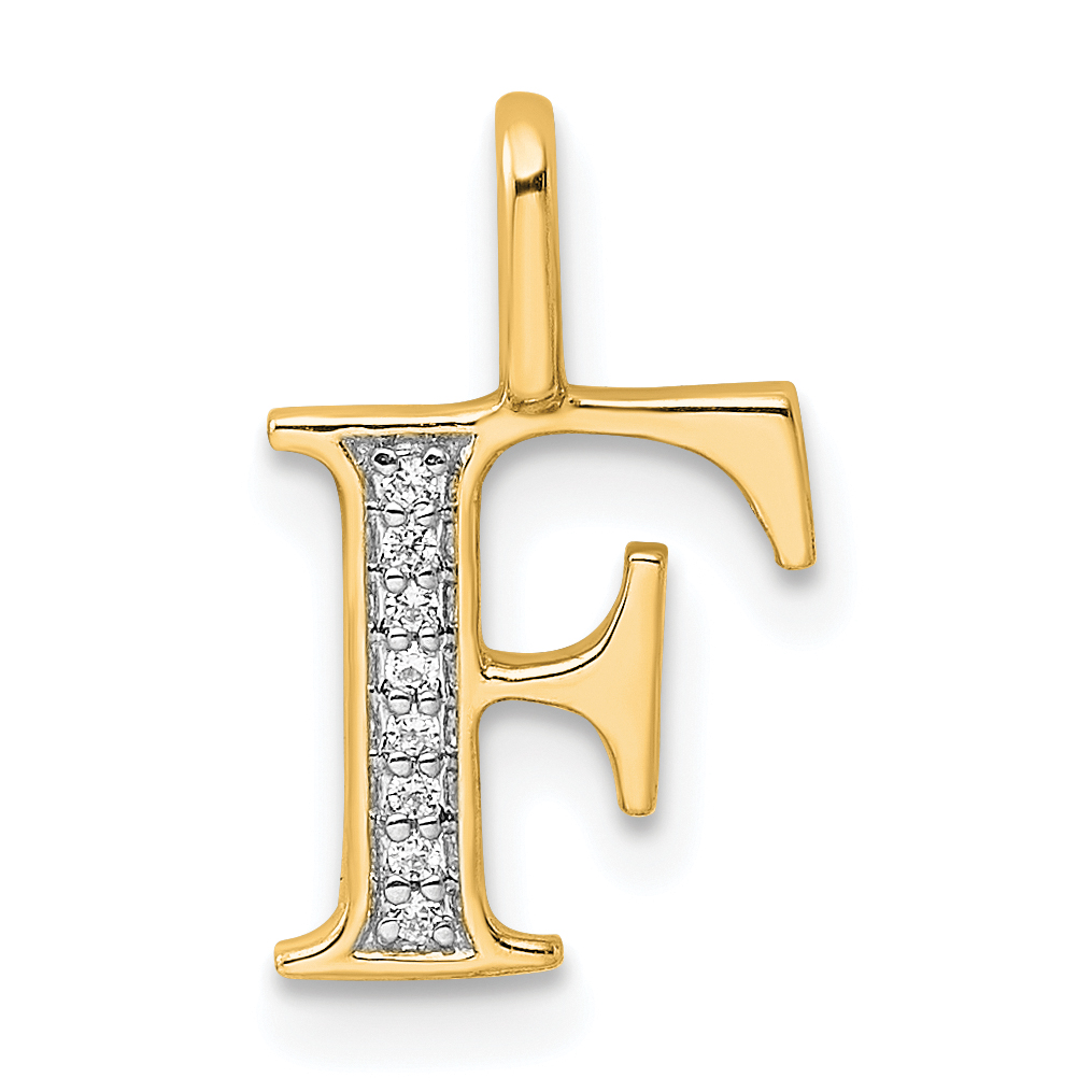 10K Diamond Letter F Initial Pendant (PM8365F-003-1YA)