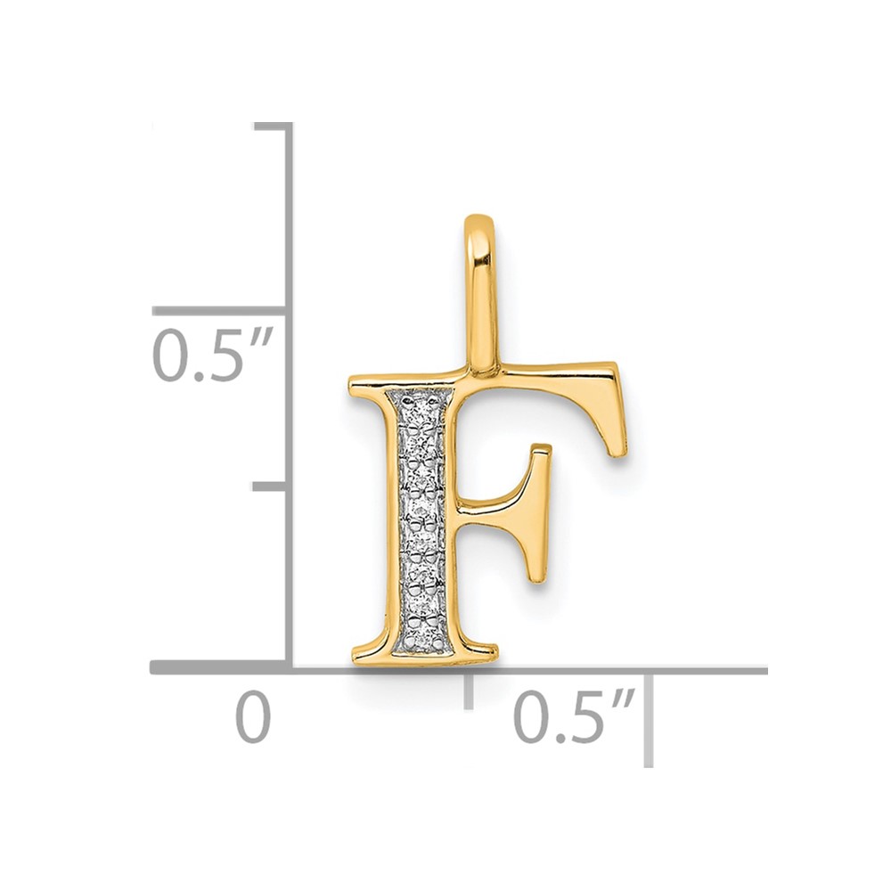 14k Diamond Letter F Initial Pendant (PM8365F-003-YA)
