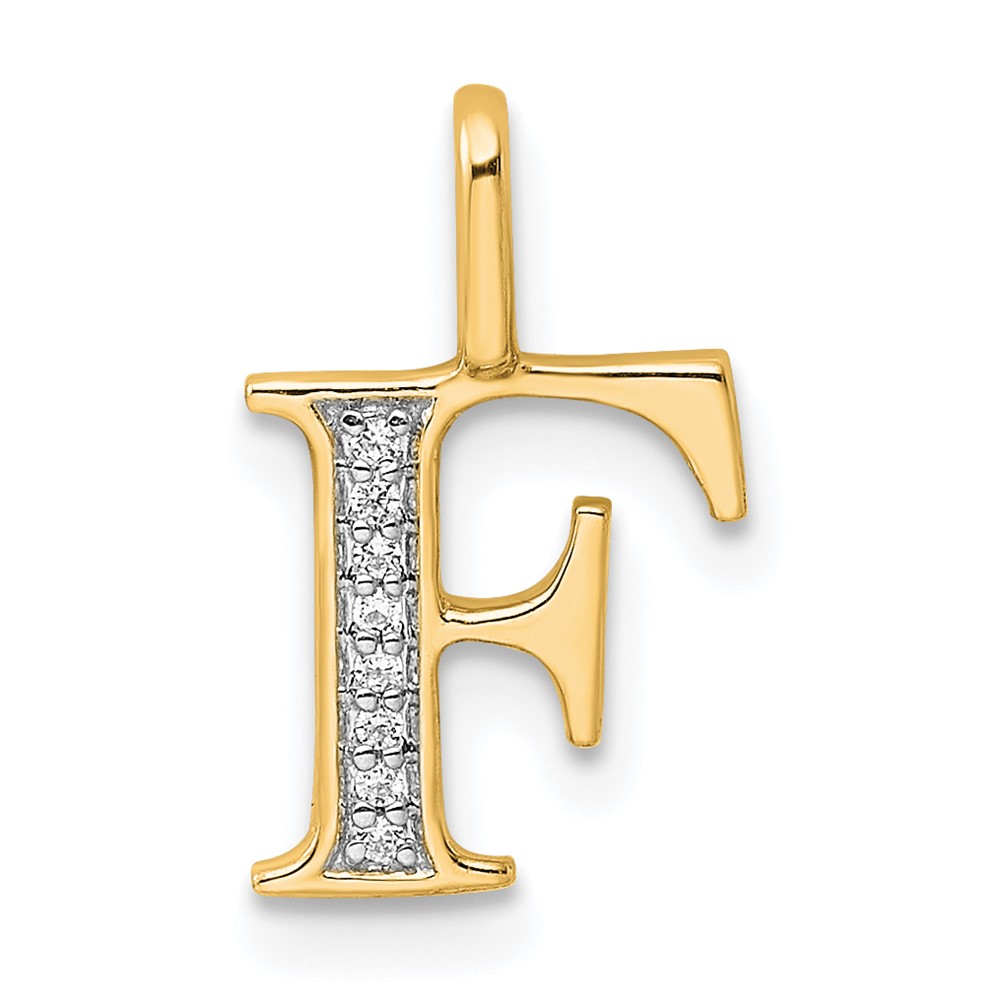 14k Diamond Letter F Initial Pendant (PM8365F-003-YA)