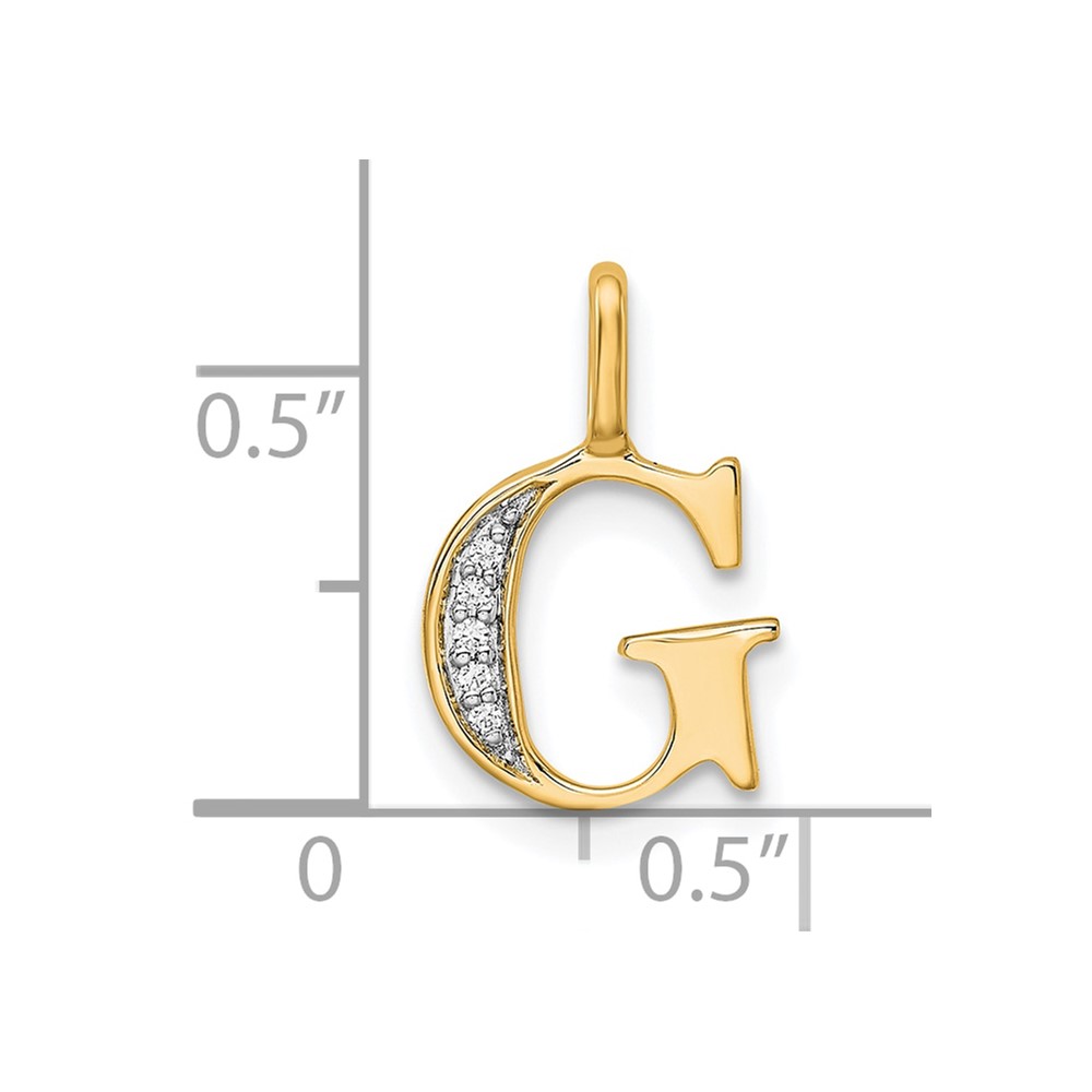 14k Diamond Letter G Initial Pendant (PM8365G-003-YA)