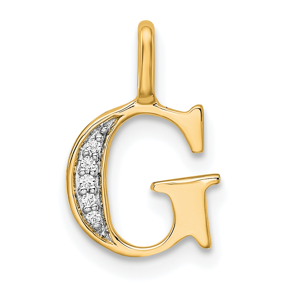 14k Diamond Letter G Initial Pendant (PM8365G-003-YA)