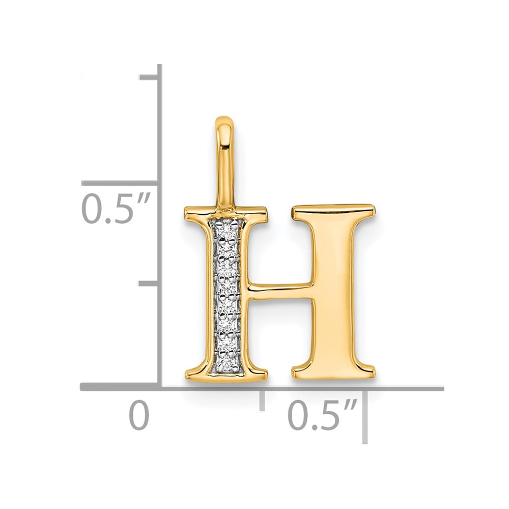 10K Diamond Letter H Initial Pendant (PM8365H-003-1YA)