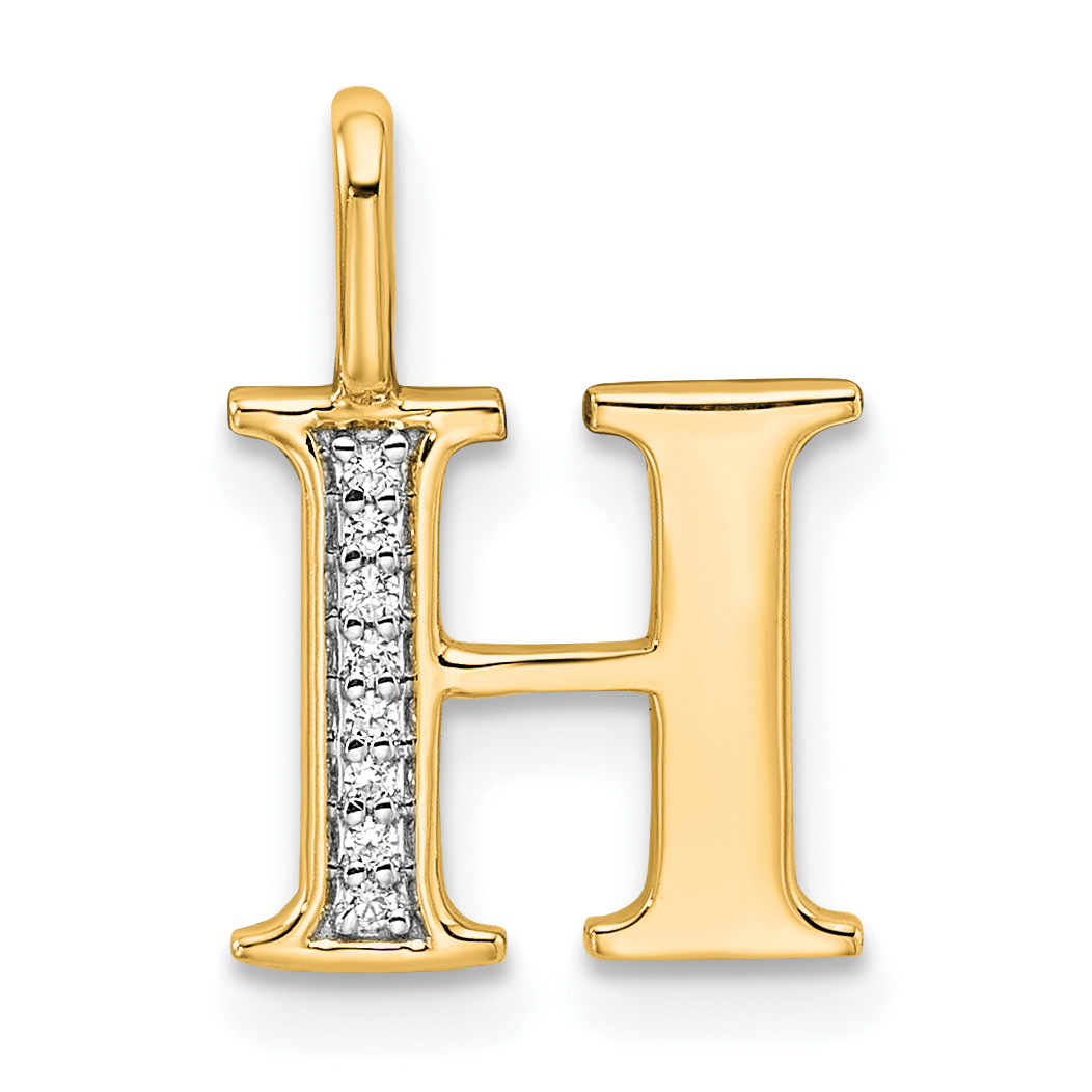 10K Diamond Letter H Initial Pendant (PM8365H-003-1YA)