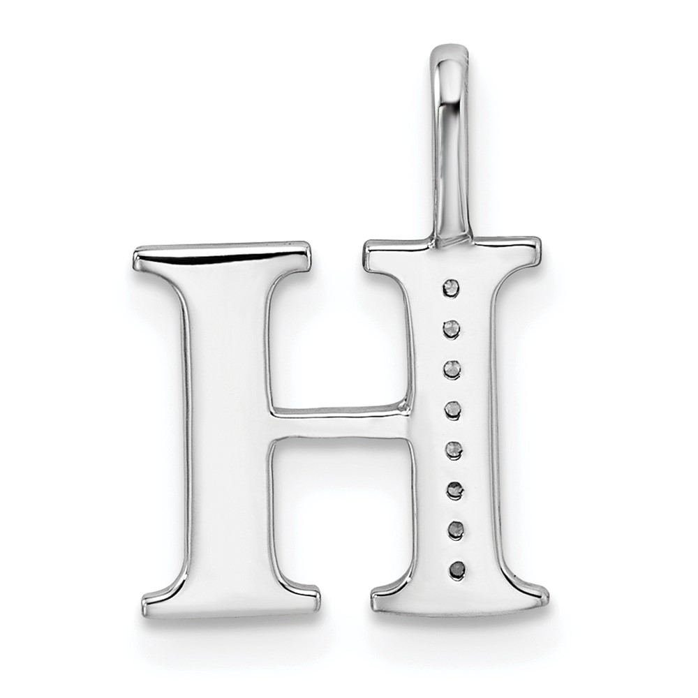 14K White Gold Diamond Letter H Initial Pendant (PM8365H-003-WA)