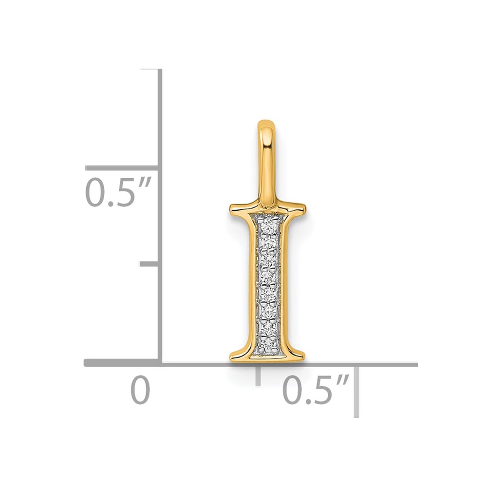 10K Diamond Letter I Initial Pendant (PM8365I-003-1YA)
