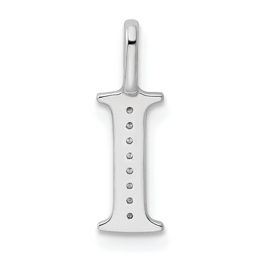 14K White Gold Diamond Letter I Initial Pendant (PM8365I-003-WA)