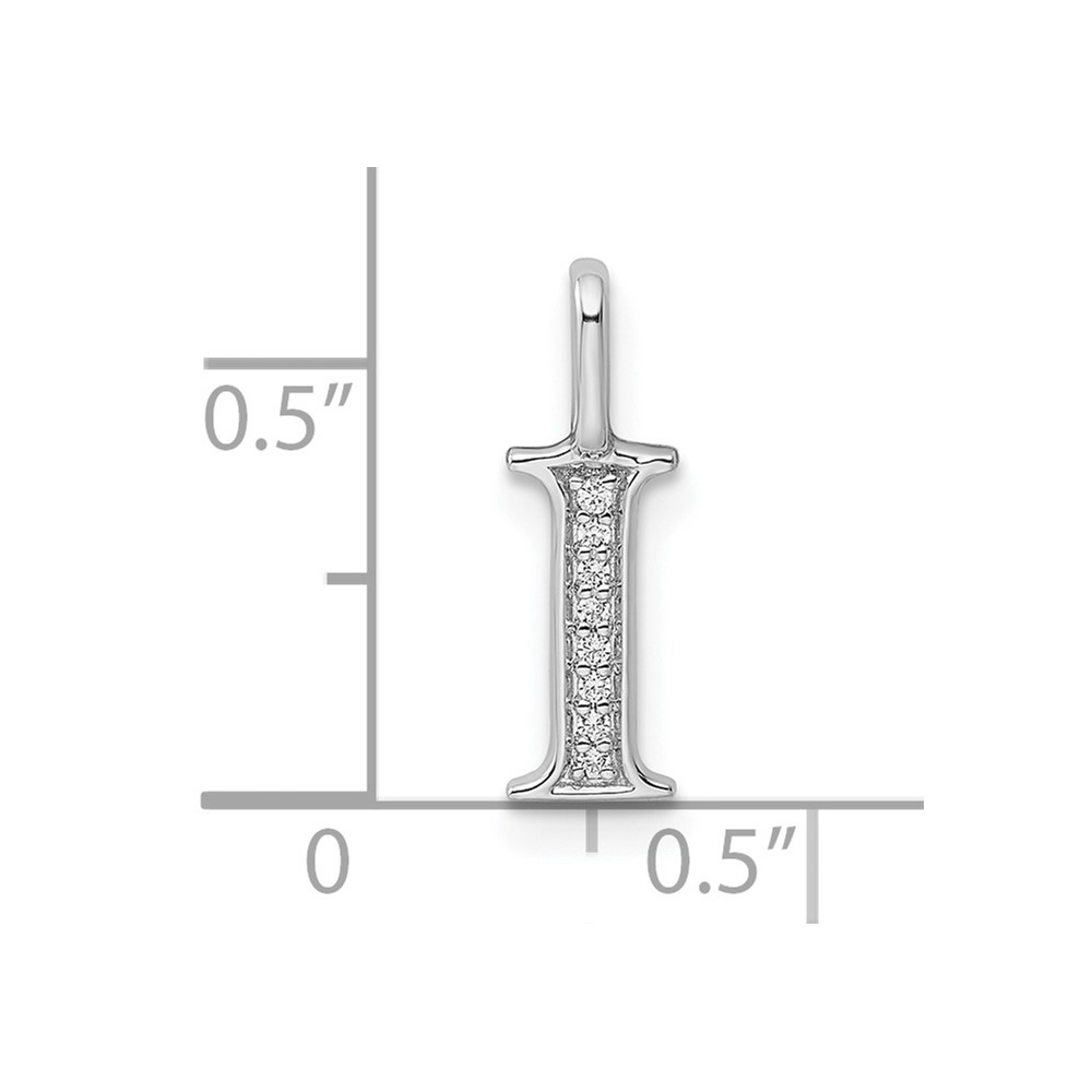 14K White Gold Diamond Letter I Initial Pendant (PM8365I-003-WA)