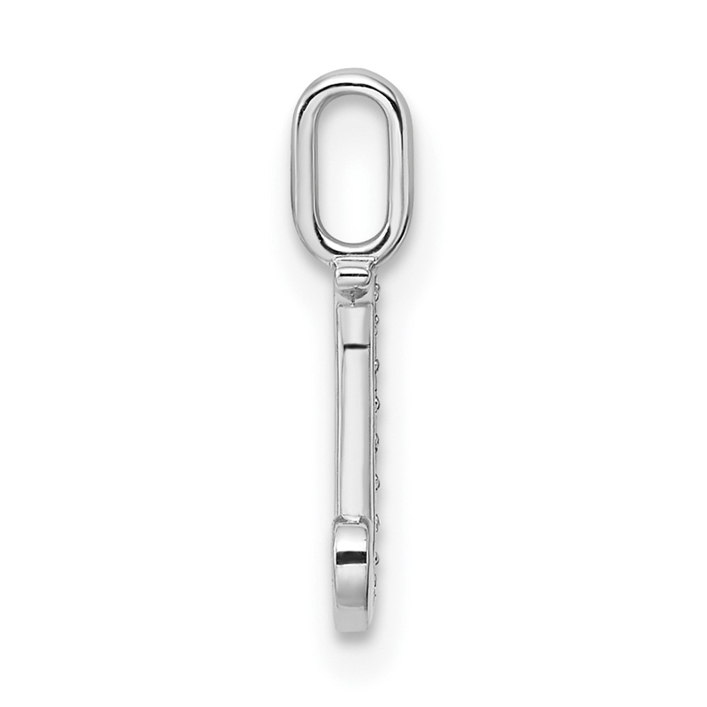 14K White Gold Diamond Letter J Initial Pendant (PM8365J-003-WA)