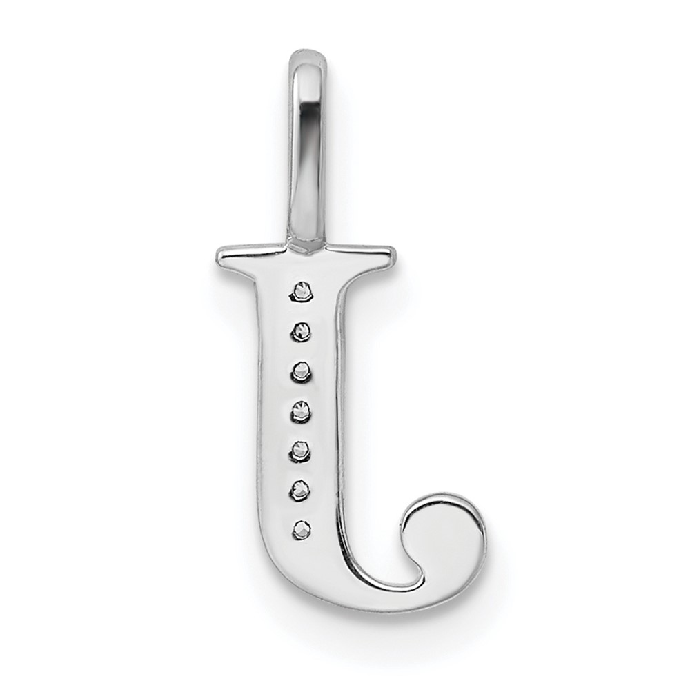 14K White Gold Diamond Letter J Initial Pendant (PM8365J-003-WA)