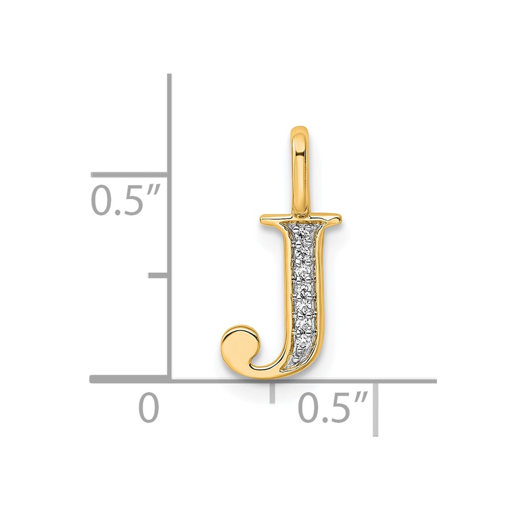 14K Diamond Letter J Initial Pendant (PM8365J-003-YA)