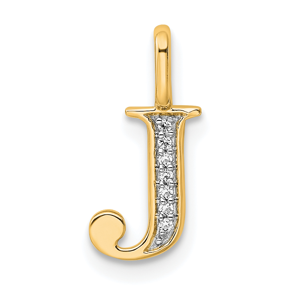14K Diamond Letter J Initial Pendant (PM8365J-003-YA)