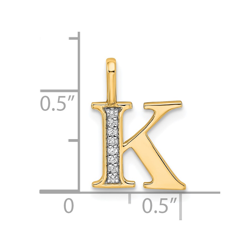 10K Diamond Letter K Initial Pendant (PM8365K-003-1YA)