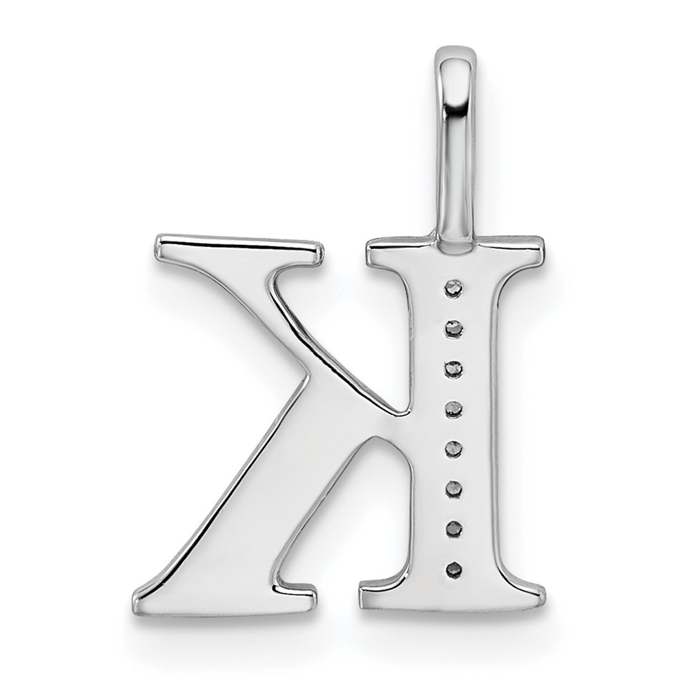 14K White Gold Diamond Letter K Initial Pendant (PM8365K-003-WA)