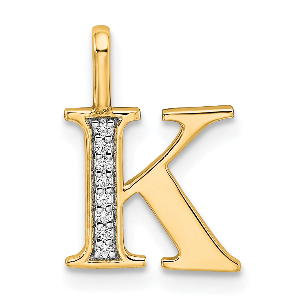 14k Diamond Letter K Initial Pendant (PM8365K-003-YA)