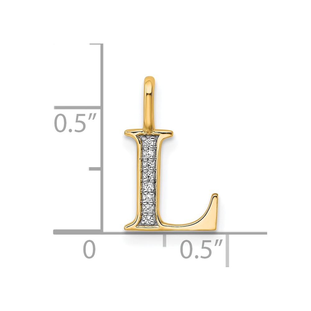 10K Diamond Letter L Initial Pendant (PM8365L-003-1YA)