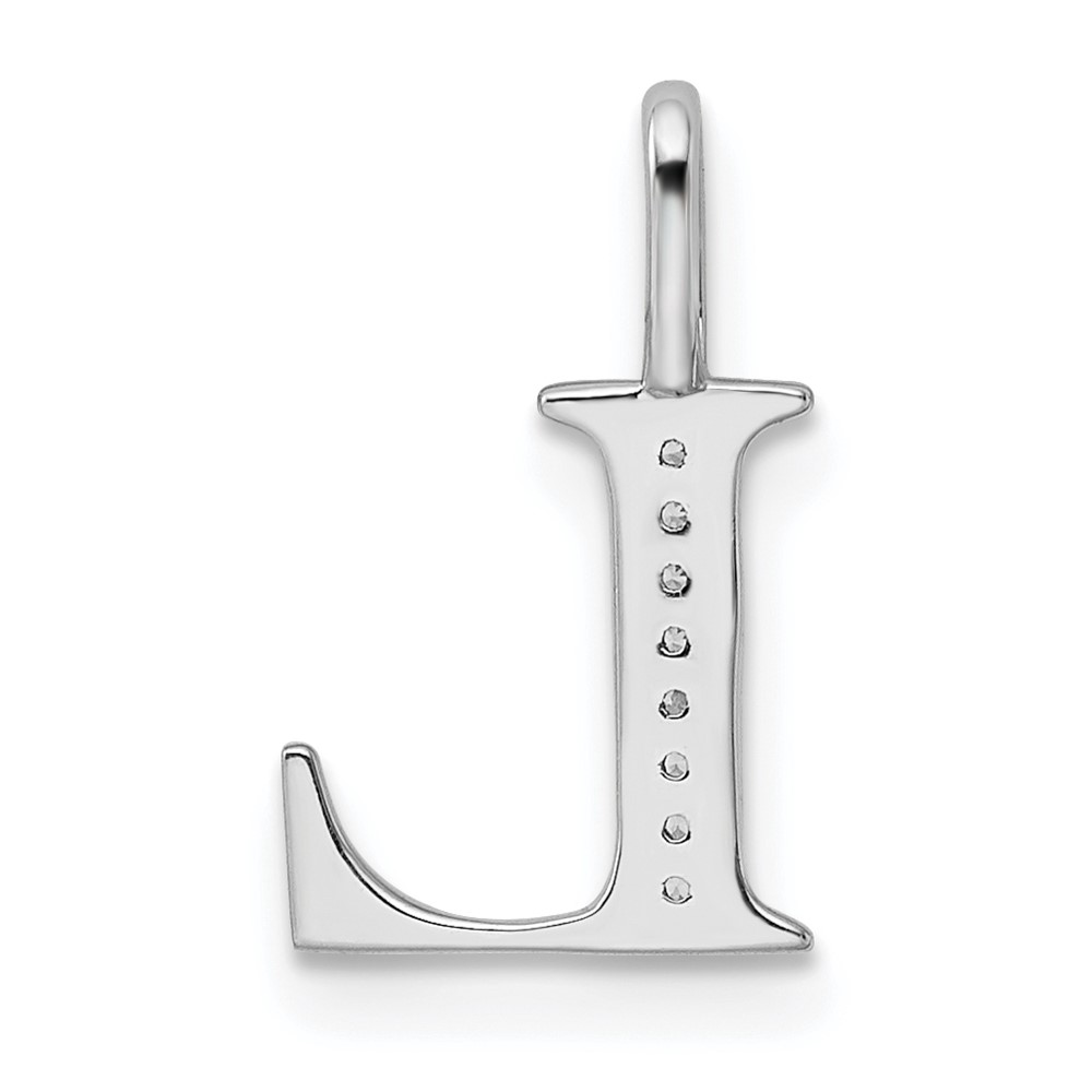 14K White Gold Diamond Letter L Initial Pendant (PM8365L-003-WA)