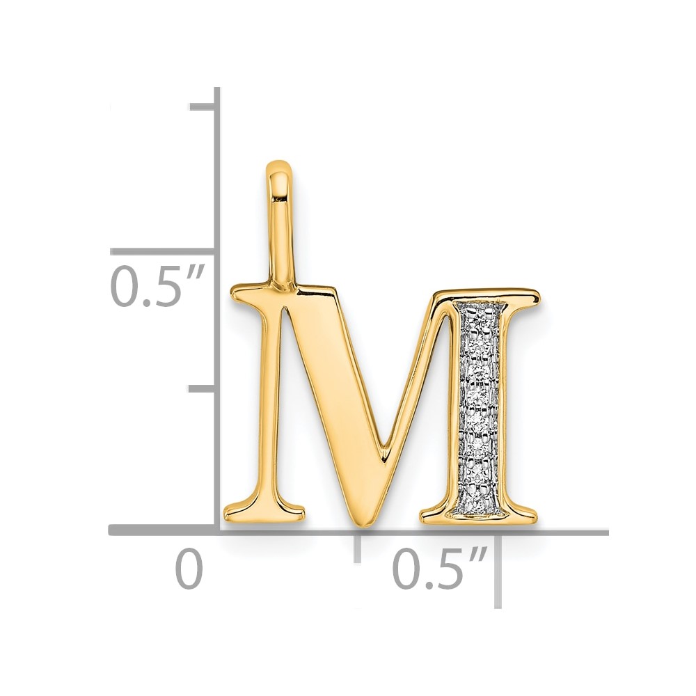 10K Diamond Letter M Initial Pendant (PM8365M-003-1YA)