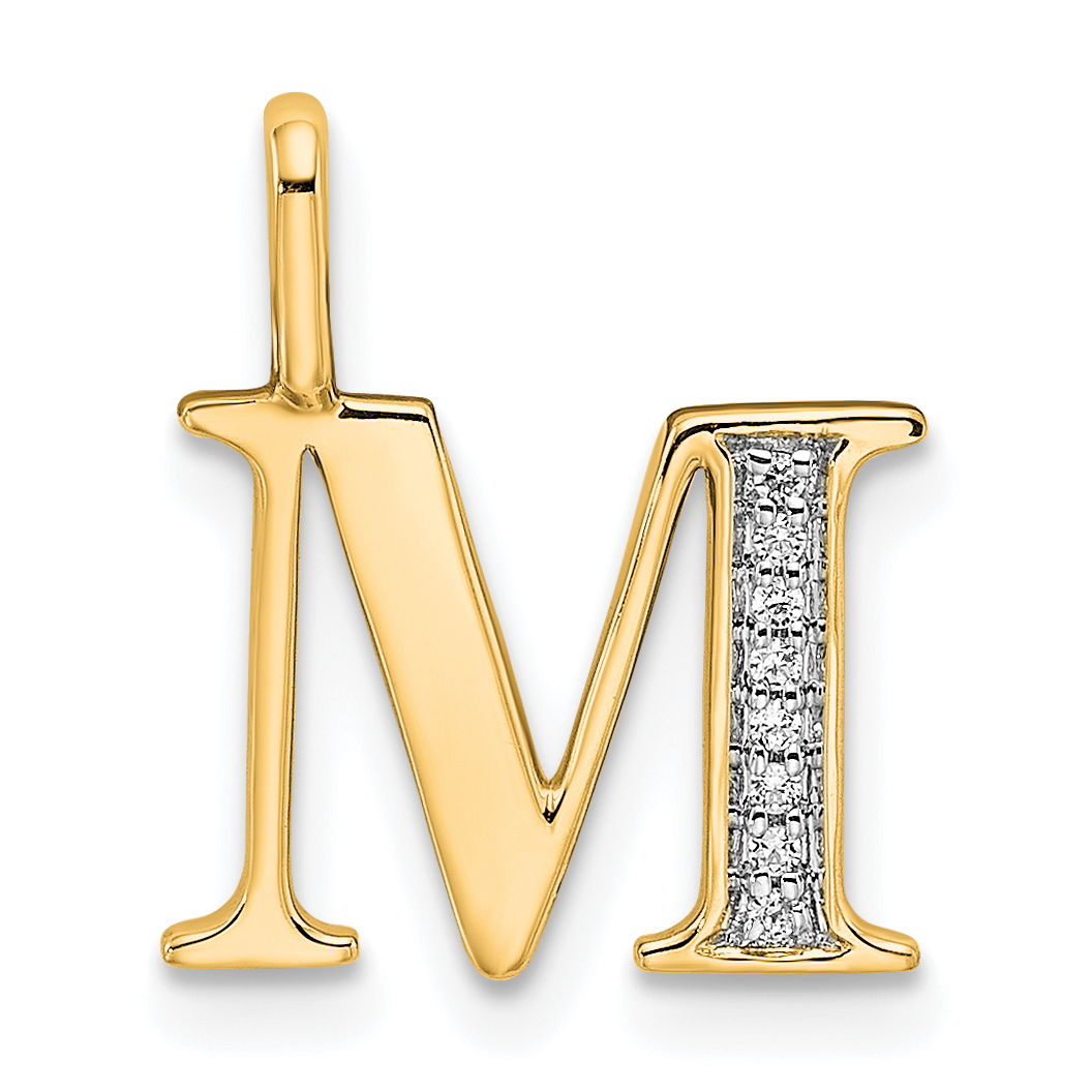 10K Diamond Letter M Initial Pendant (PM8365M-003-1YA)