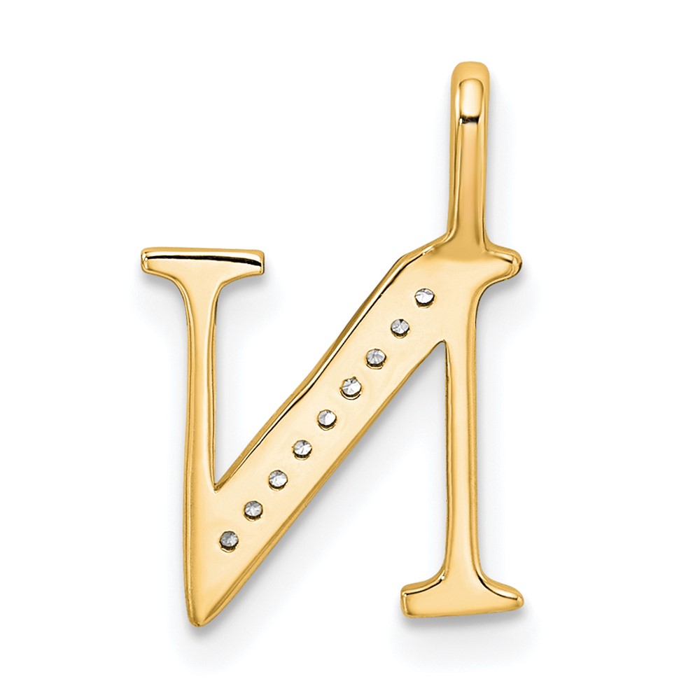 14k Diamond Letter N Initial Pendant (PM8365N-003-YA)