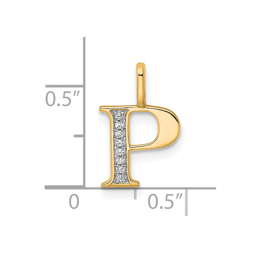 14k Diamond Letter P Initial Pendant (PM8365P-003-YA)