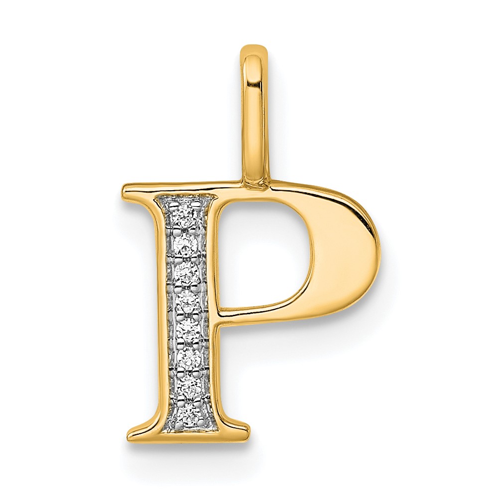 14k Diamond Letter P Initial Pendant (PM8365P-003-YA)