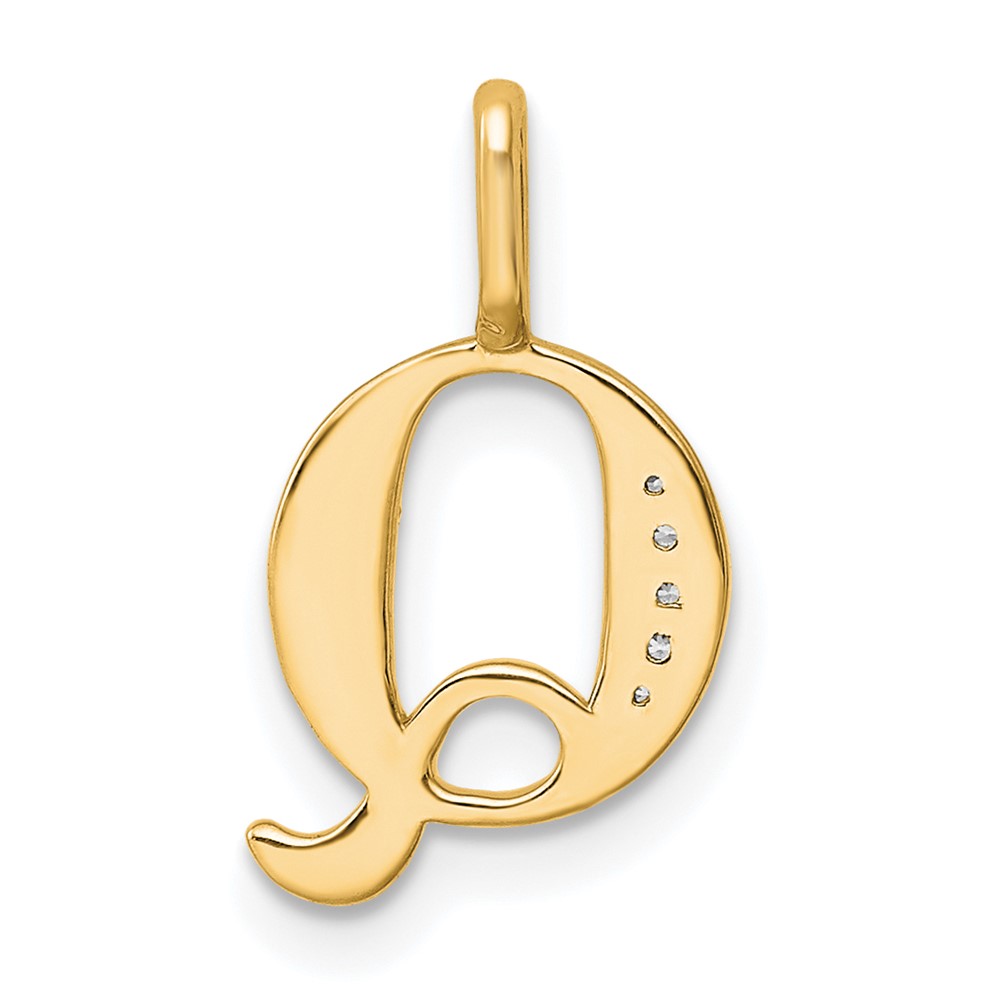 14k Diamond Letter Q Initial Pendant (PM8365Q-002-YA)