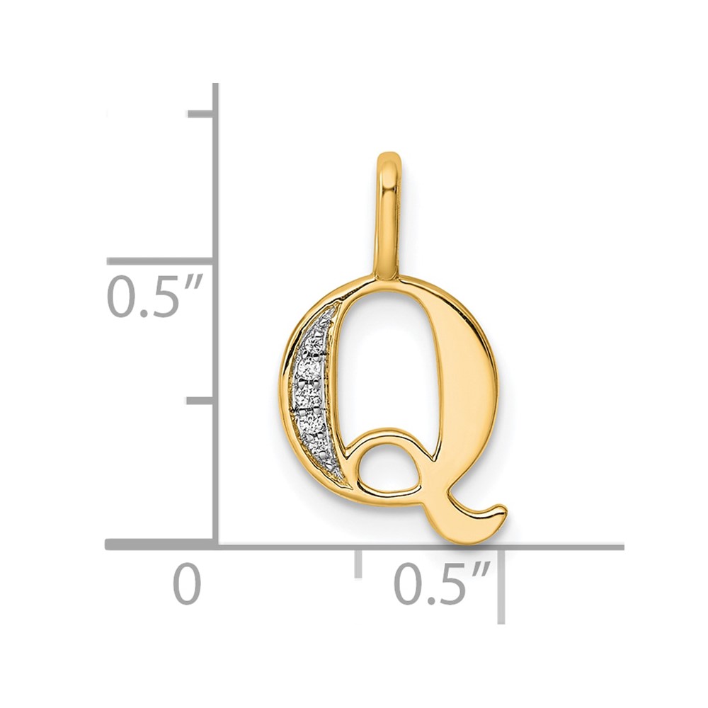 14k Diamond Letter Q Initial Pendant (PM8365Q-002-YA)