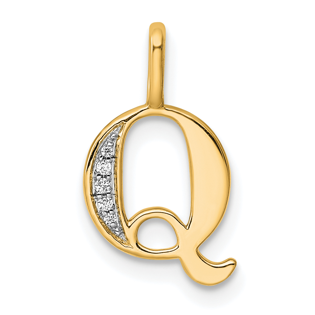 14k Diamond Letter Q Initial Pendant (PM8365Q-002-YA)