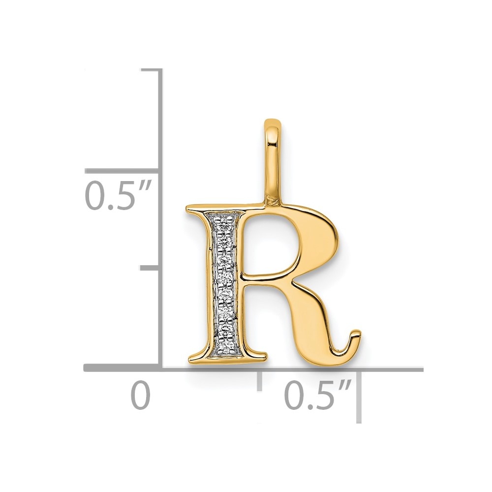 10K Diamond Letter R Initial Pendant (PM8365R-002-1YA)