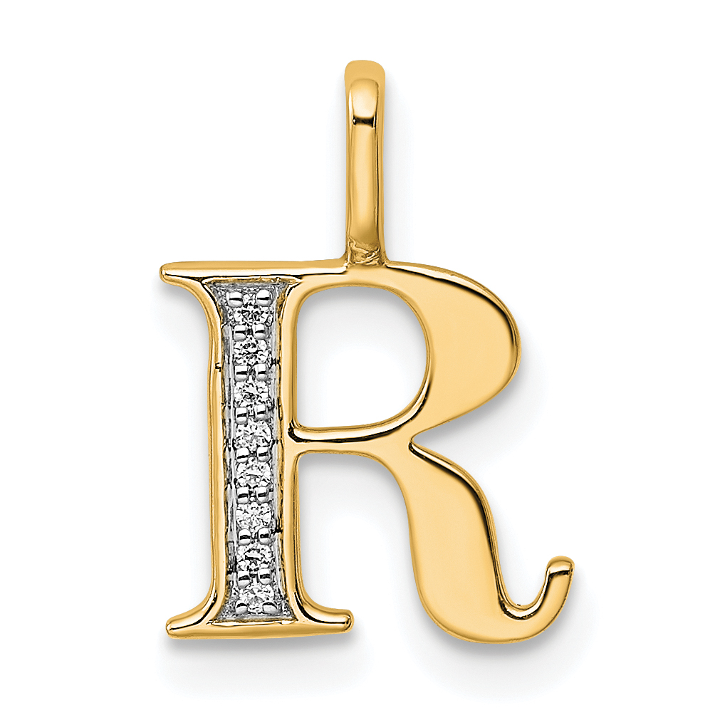 10K Diamond Letter R Initial Pendant (PM8365R-002-1YA)