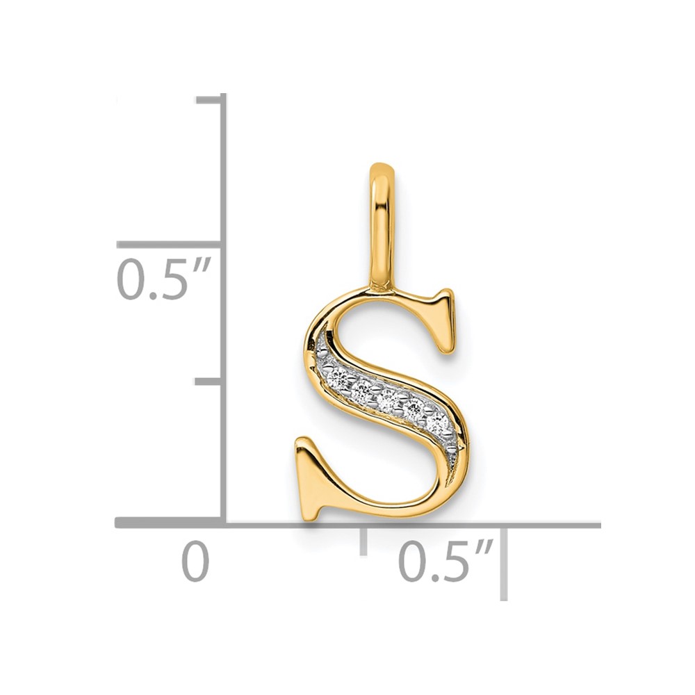 10K Diamond Letter S Initial Pendant (PM8365S-002-1YA)
