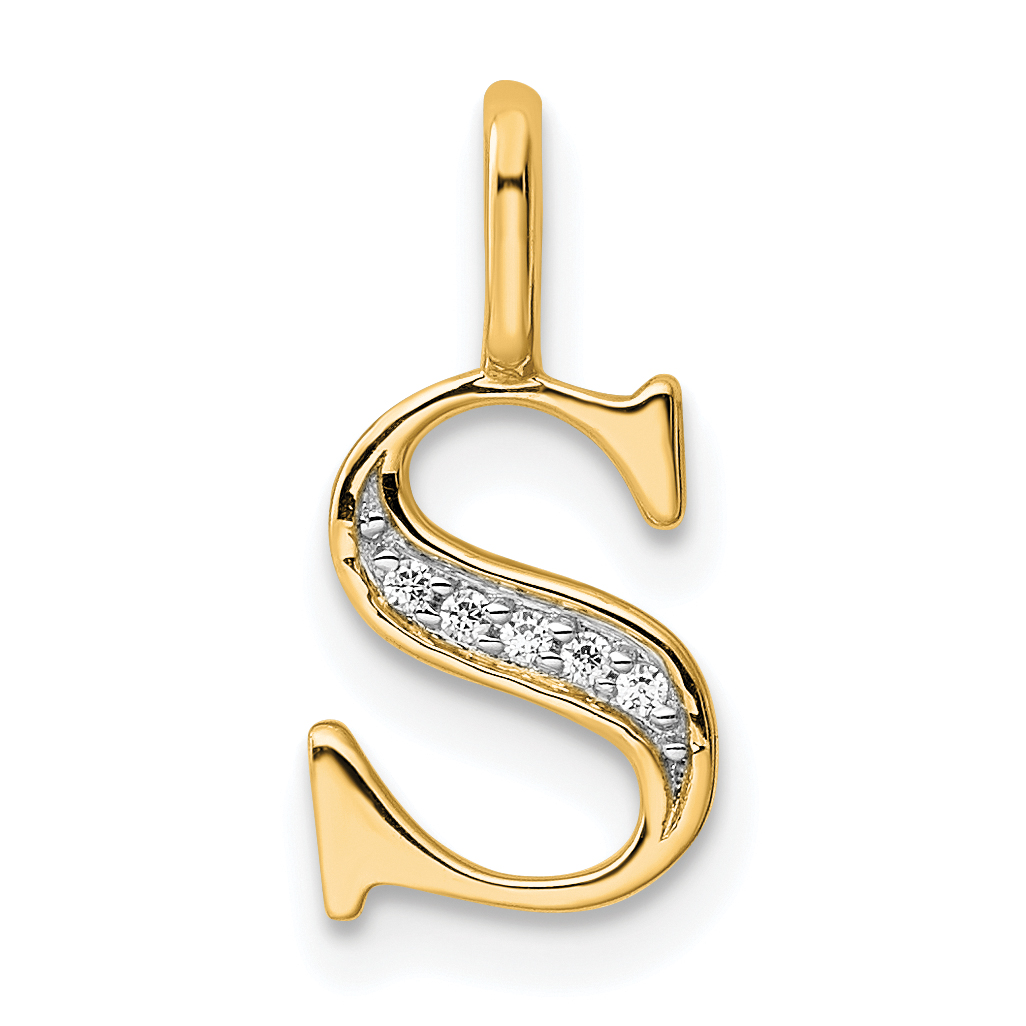 10K Diamond Letter S Initial Pendant (PM8365S-002-1YA)