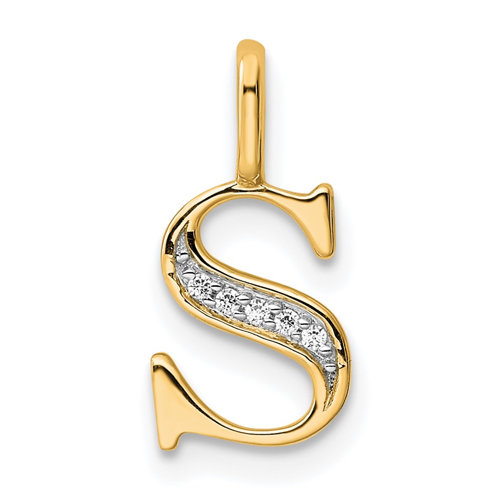 10K Diamond Letter S Initial Pendant (PM8365S-002-1YA)